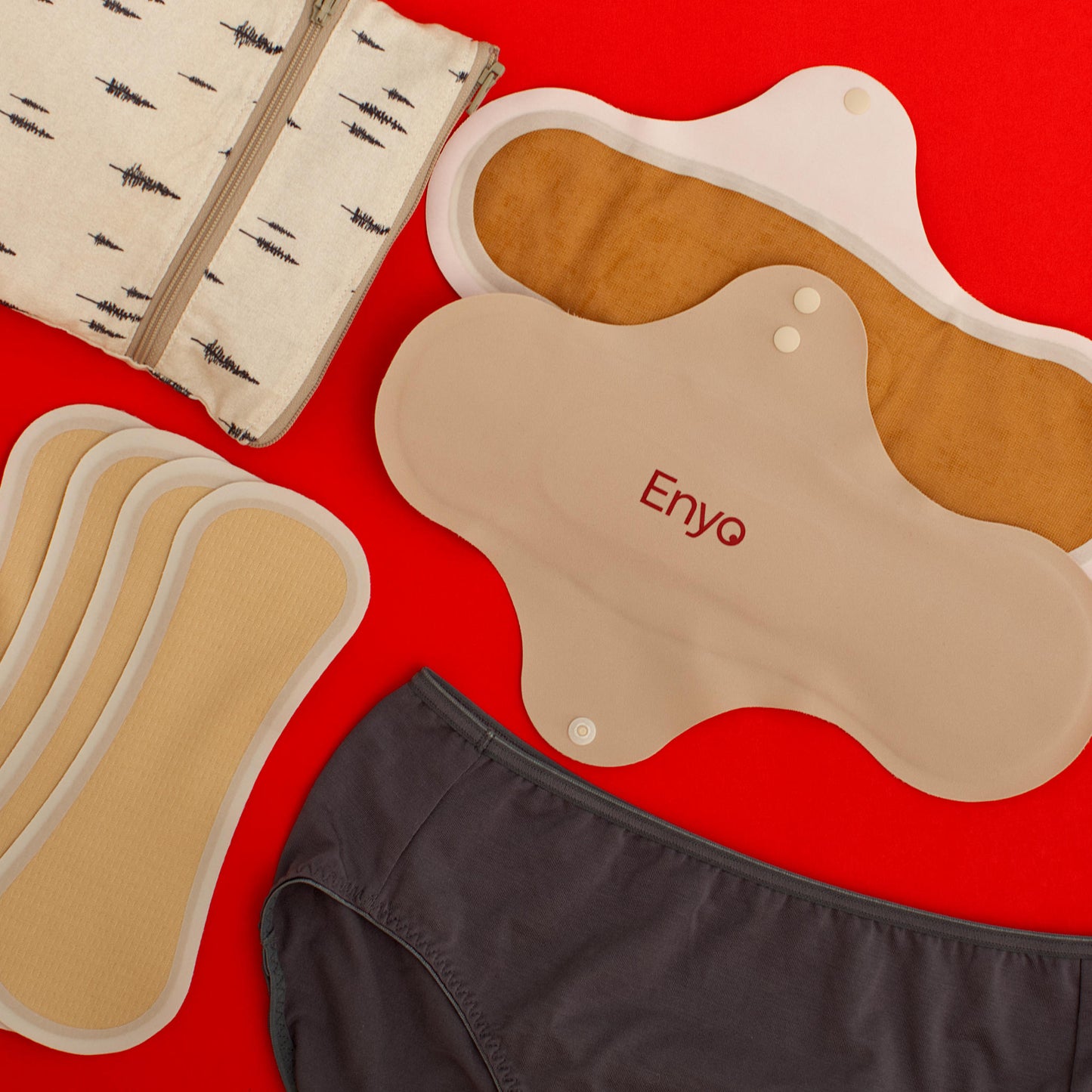 Looking for a sustainable period care option? The Starter Kit includes Enyo reusable pads, liners, and a wet bag designed for comfort, leakproof protection, and easy care.